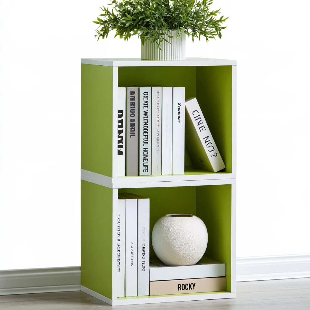 Bücherregal, mit klarer Formgebung, Farbe: grün