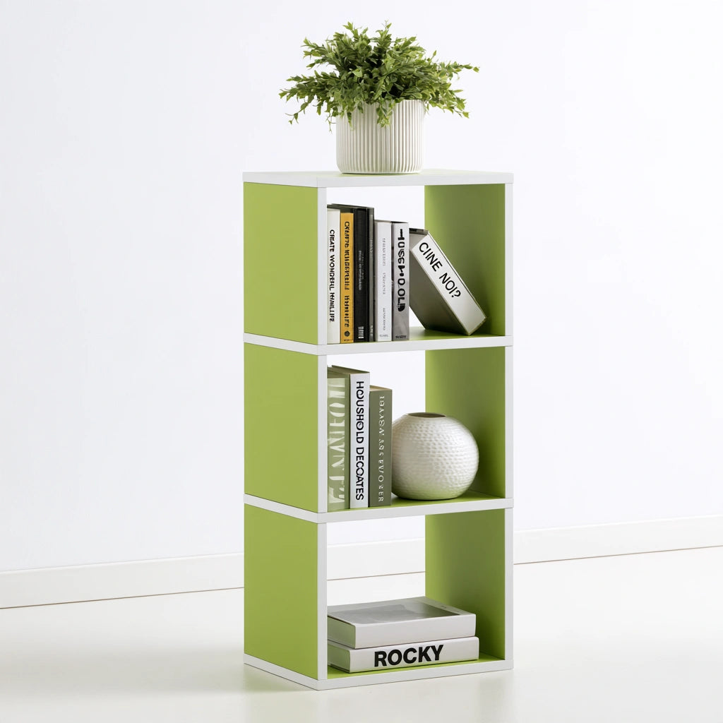 Bücherregal, mit klarer Formgebung, Farbe: grün